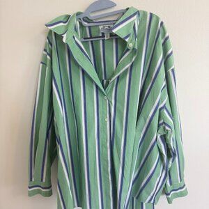 Target x Reese Blutstein Green/White Striped Button-Up XXL